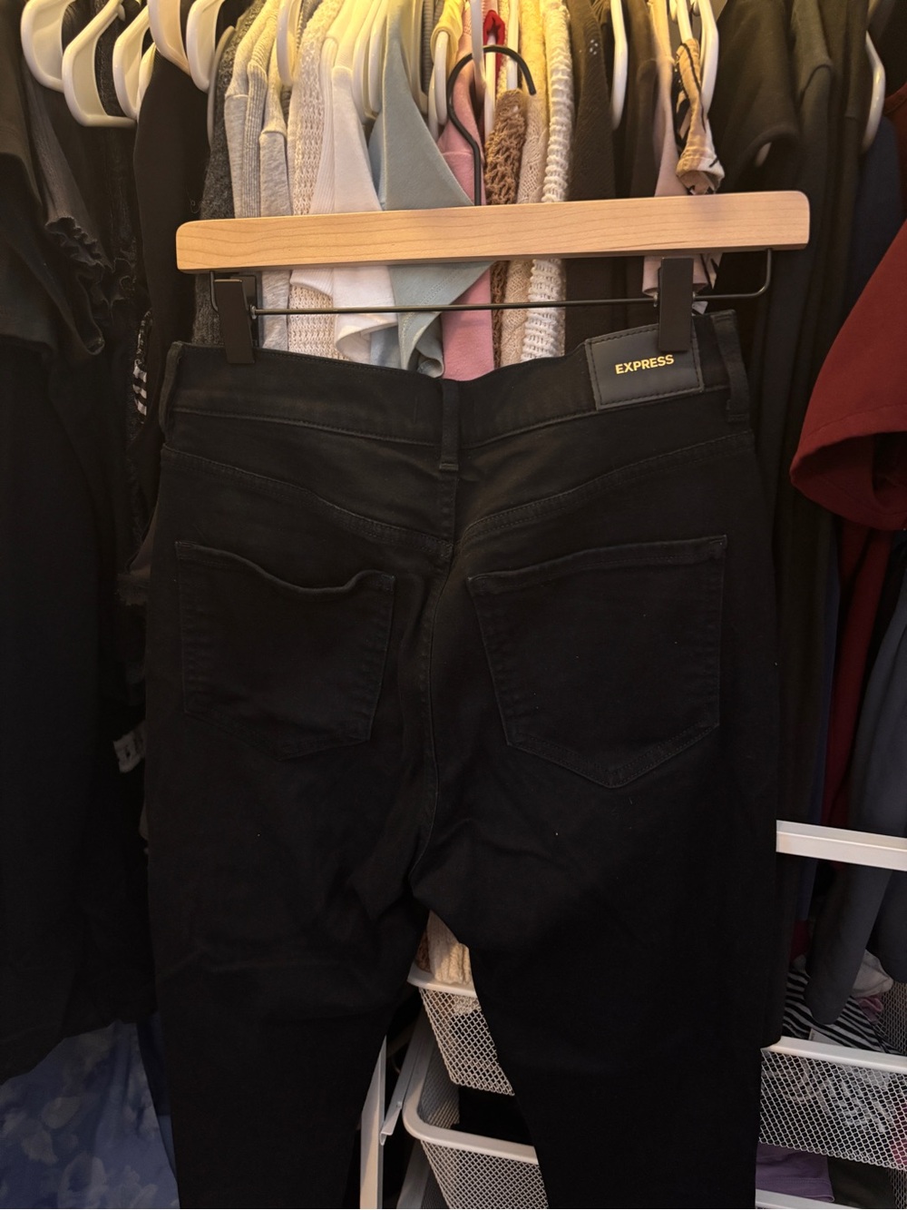 Express Women’s Black Skinny Jeans - Stretch Back Pocket Style